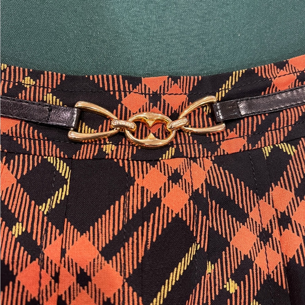 Plaid Skirt with Gold Accent
